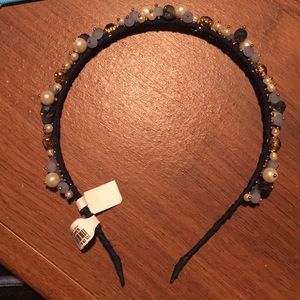 Navy Blue beaded headband